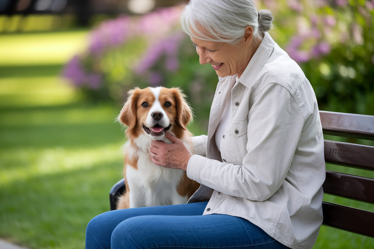 personne-agee-banc-parc-chien