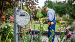 technicien-compteur-eau-jardin-verdoyant
