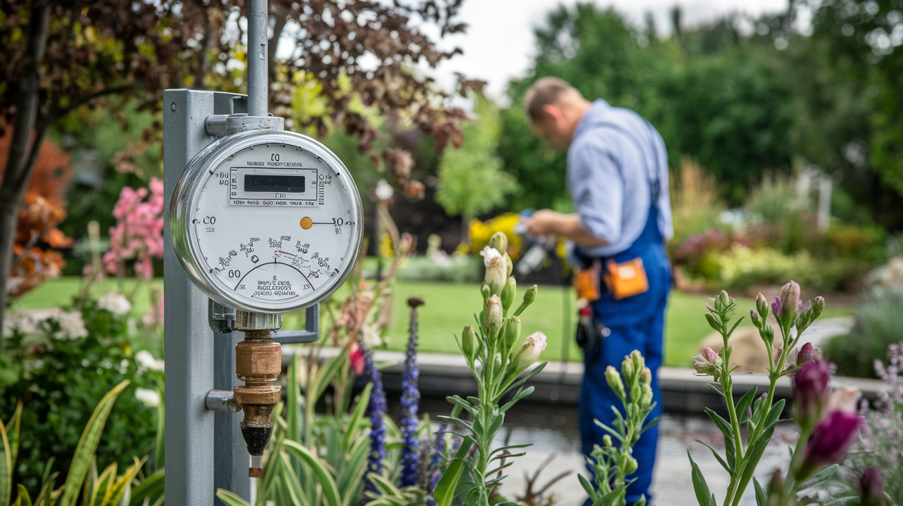 technicien-compteur-eau-jardin-verdoyant
