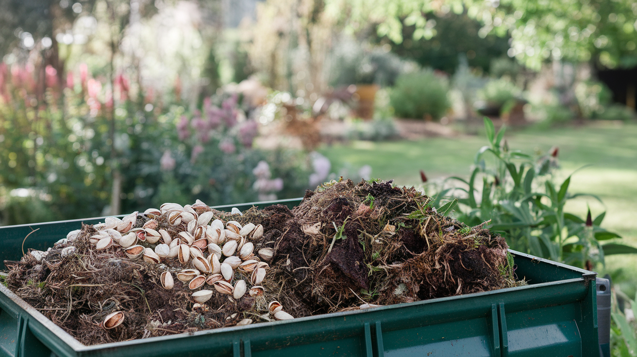 composteur-jardin-coques-pistaches-verdure
