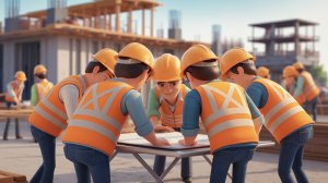 ouvriers-gilets-casques-chantier-construction