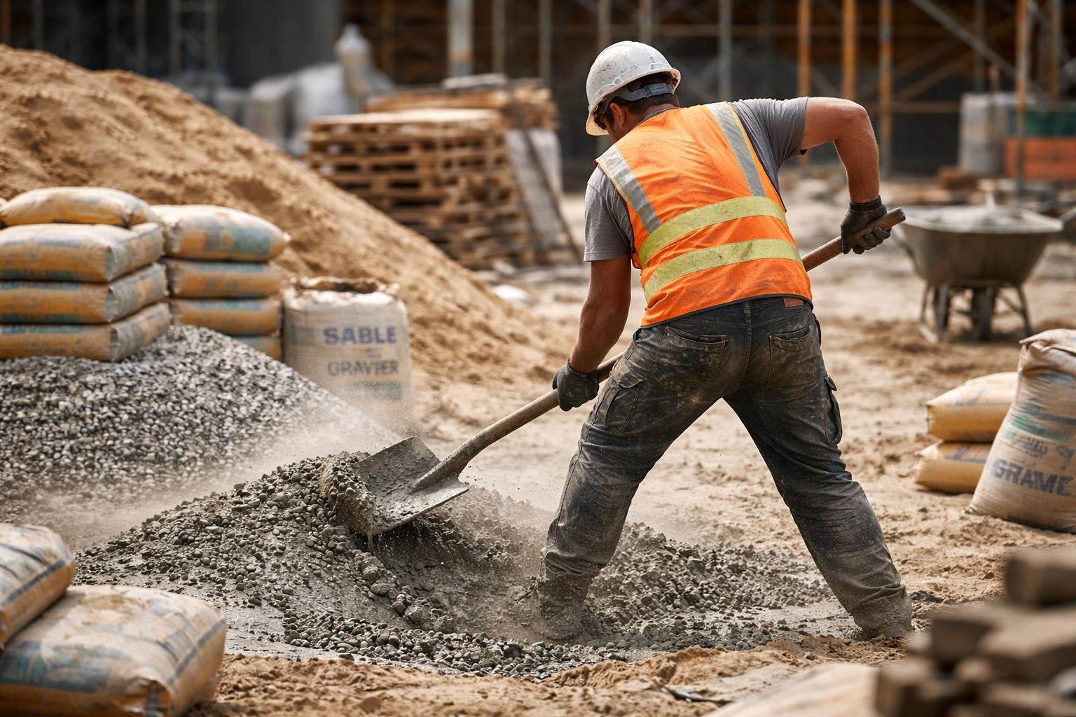 ouvrier-melange-beton-sacs-gravier