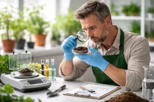 scientifique-jardinier-echantillon-terre-laboratoire